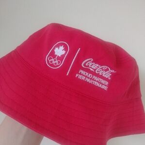 Coca-Cola Red Cotton Bucket Hat, New, Free W Bundle